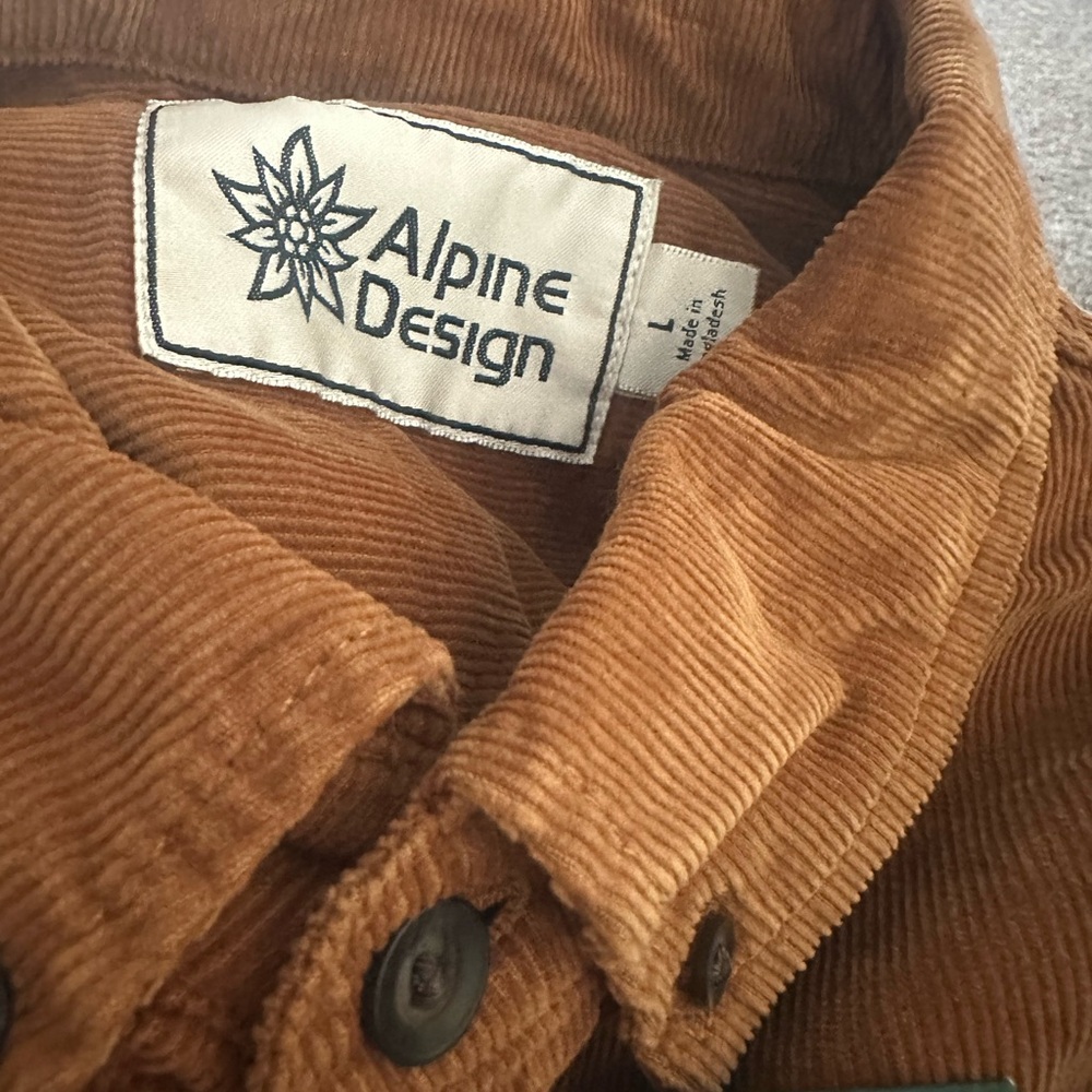Alpine Design Cord Shirt -  Casual Button Down Shirt - Picture 2 of 3